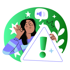 Learning illustration with person and educational icons